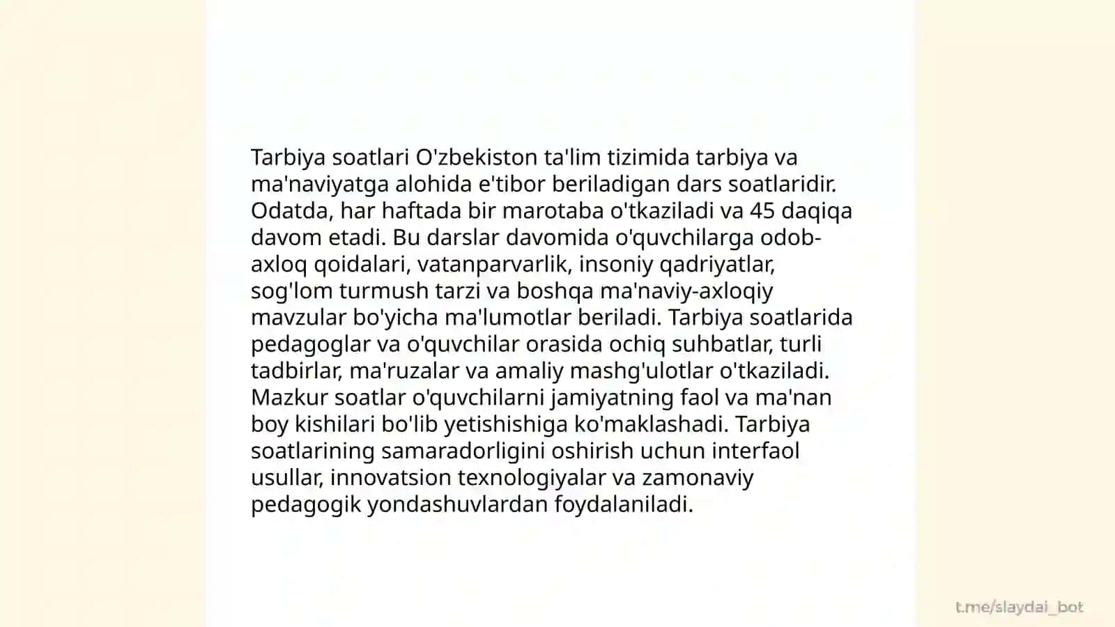 Tarbiya darslari 4