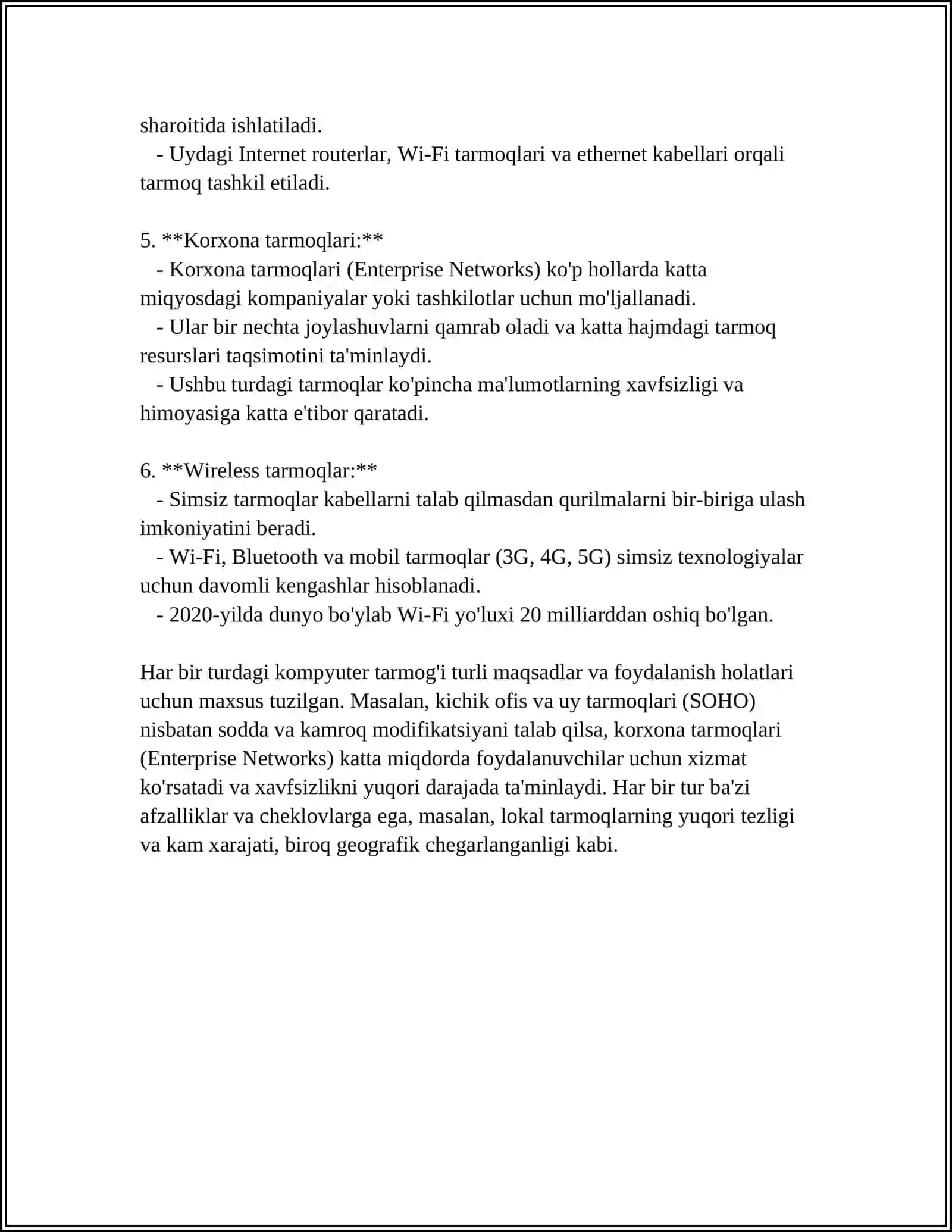 KOMPYUTER TARMOQLARI HAQIDA ASOSIY TUSHUNCHA 4