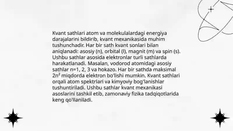 Elektronlaming atomlardagi energetik holatlari 4
