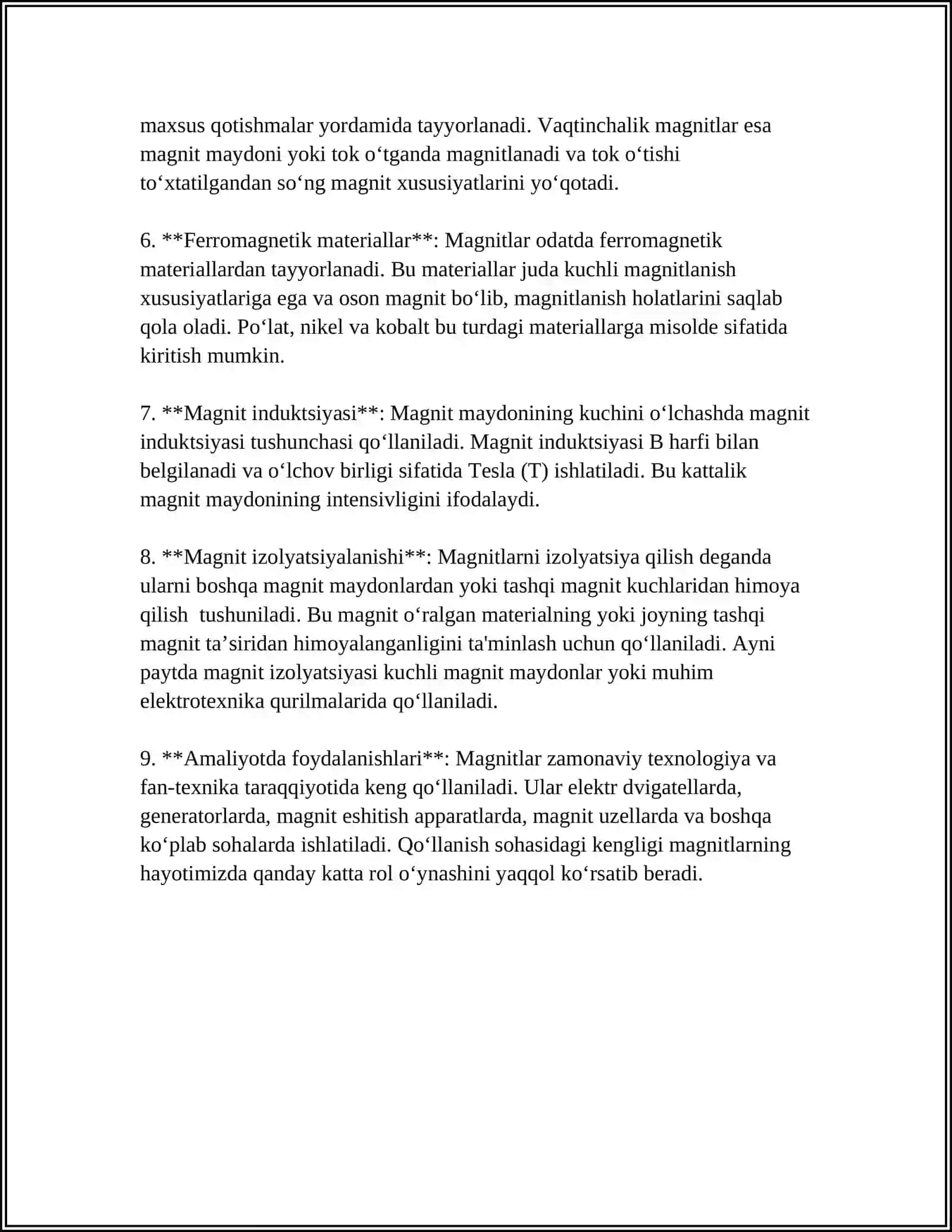 MAGNIT VA ULARNING XUSUSIYATLARI 4