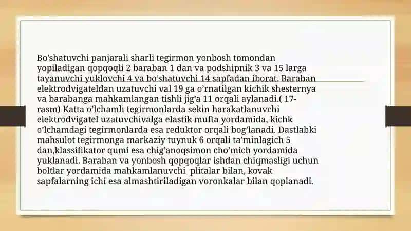 Separatorli sharli tegirmonlar. 4