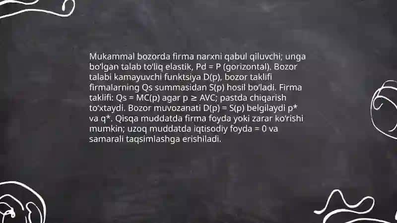 Mukammal bozorda raqobat va manapoliya 4