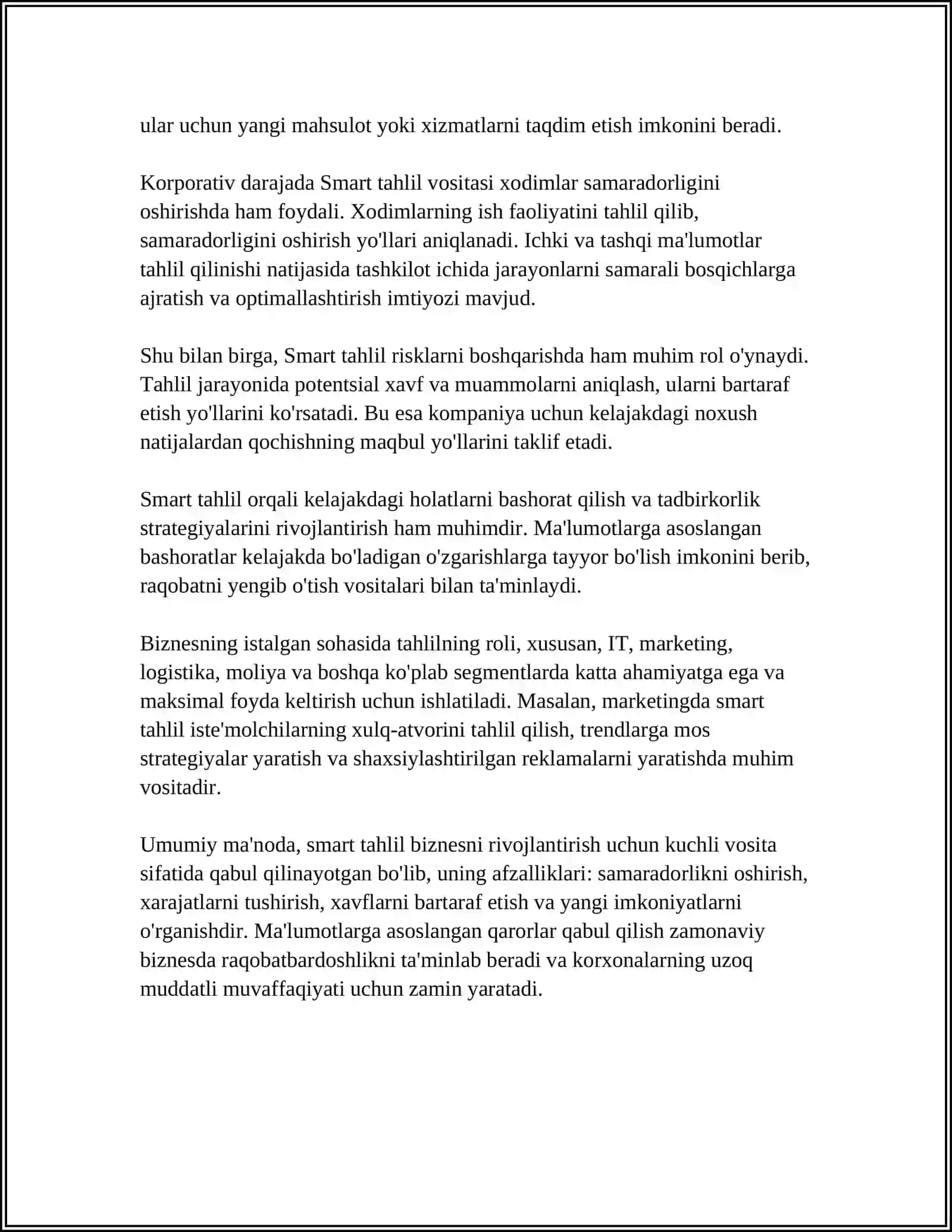 BIZNESDA SMART TAHLIL 4