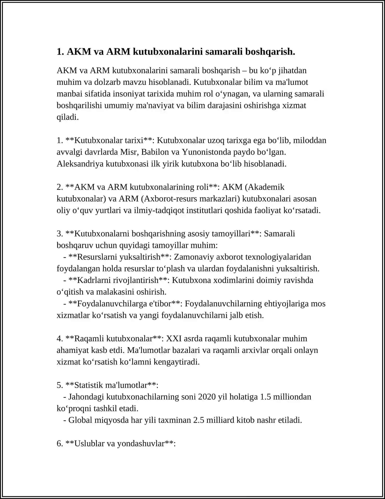 AKM, ARM LAR VA KUTUBXONALAR ISHINI REJALASHTIRISH 4