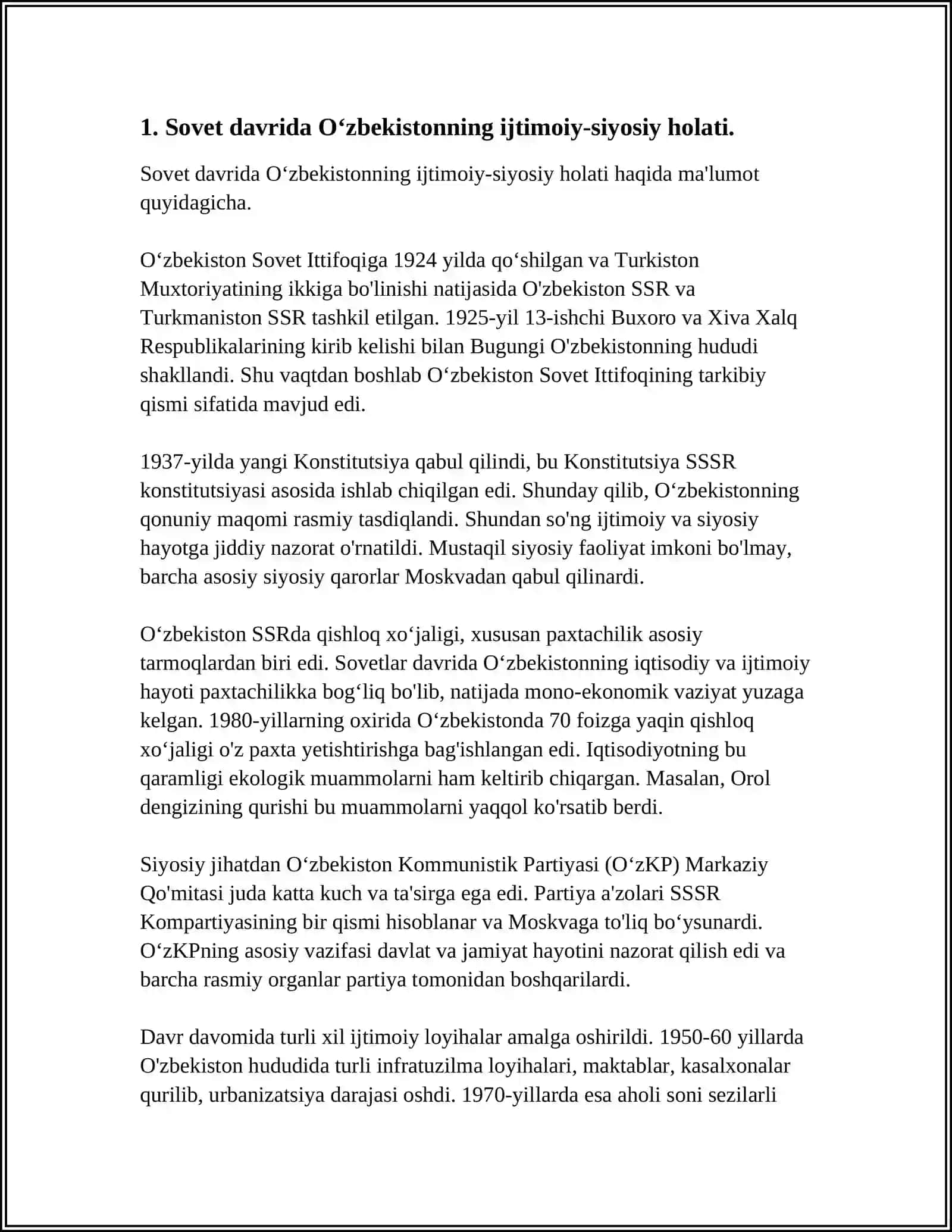 MUSTAQILLIKKA ERISHISH ARAFASIDA ÓZBEKISTONDAGI IJTIMOIY-SIYOSIY JARAYONLAR 4
