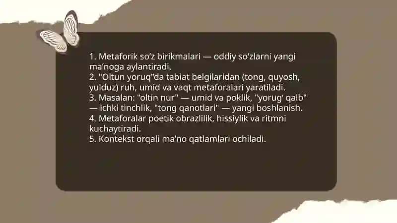 "Oltun yoruq" dagi so'z birikmalari 4