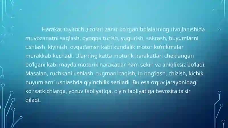 Harakat-tayanch a’zolari jarohatlangan bolalar 4