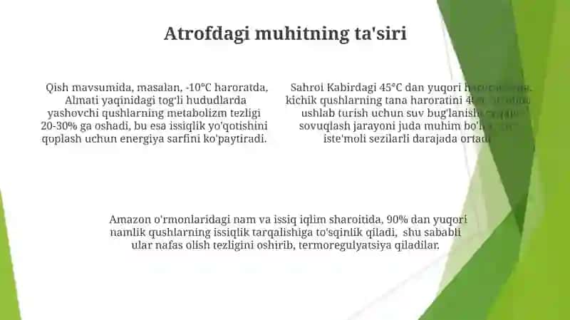 Qushlarning nafas olishi va termoregulyatsiya 4