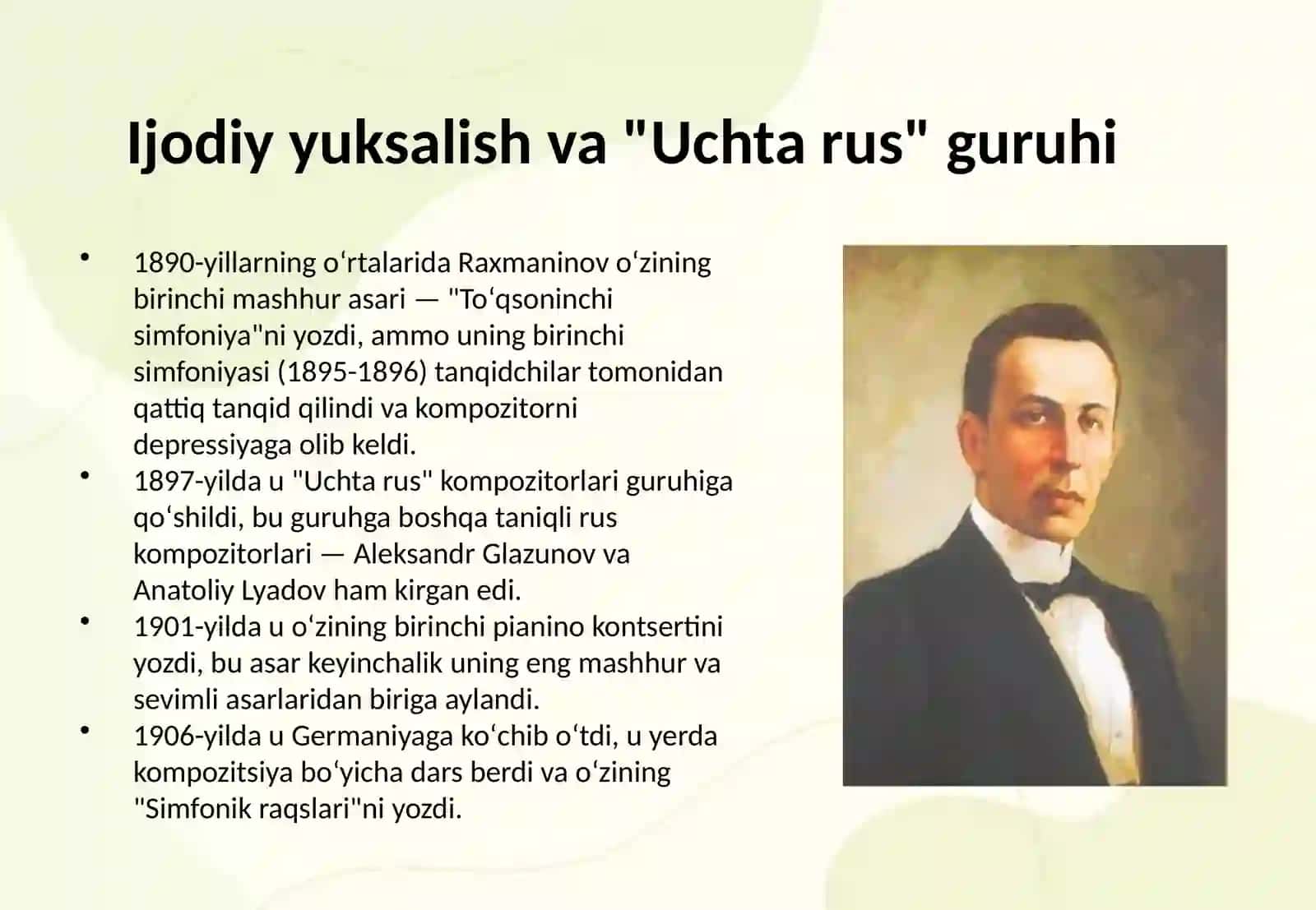 Raxmaninov hayoti va ijodi 4