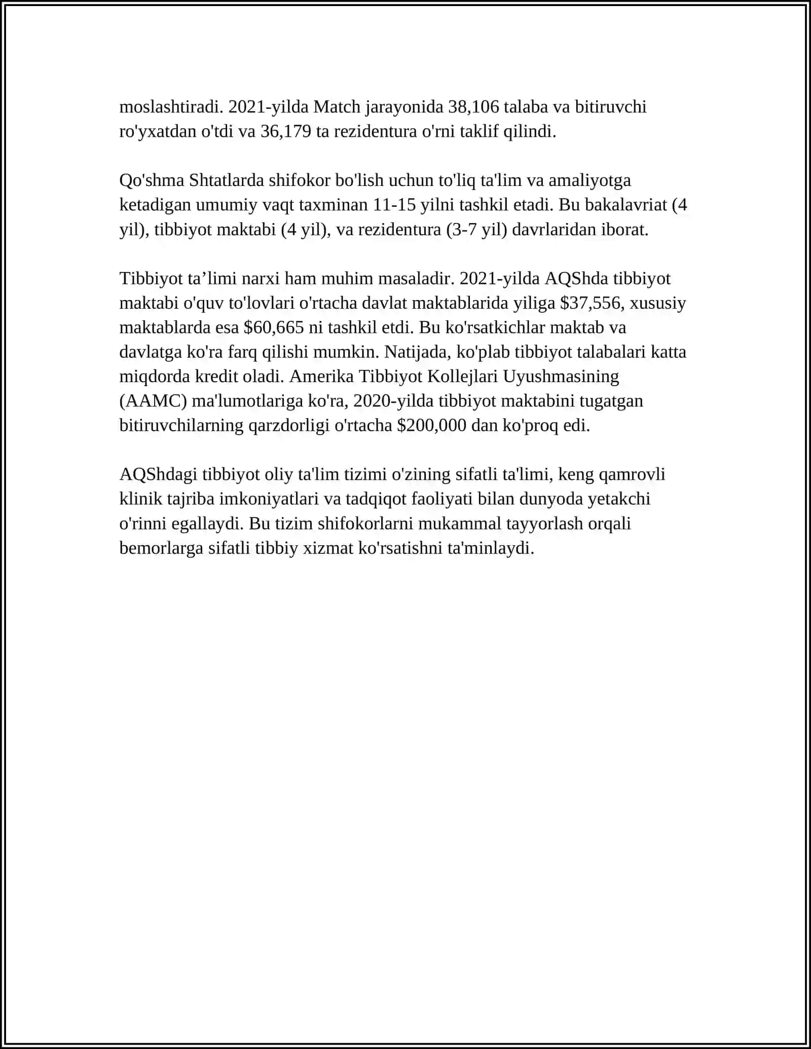 MEDICAL EDUCATION IN THE UNITED STATES 4