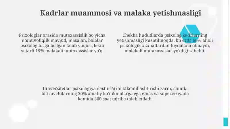 Psixologik xizmatlarni tashkil etish muommolari 4