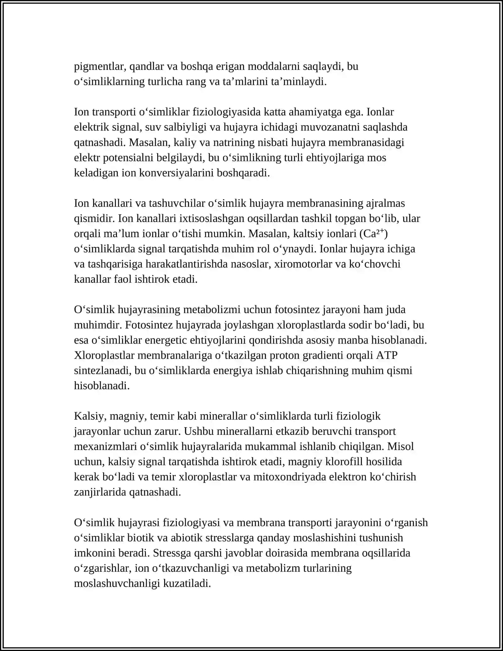 BOTANIKA OʻSIMLIKLAR FIZALOGIYASI 4