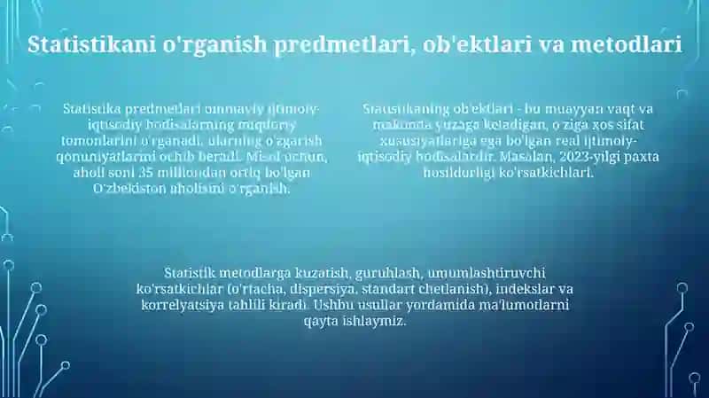 Statistika fanining maqsad va vazifalari 4