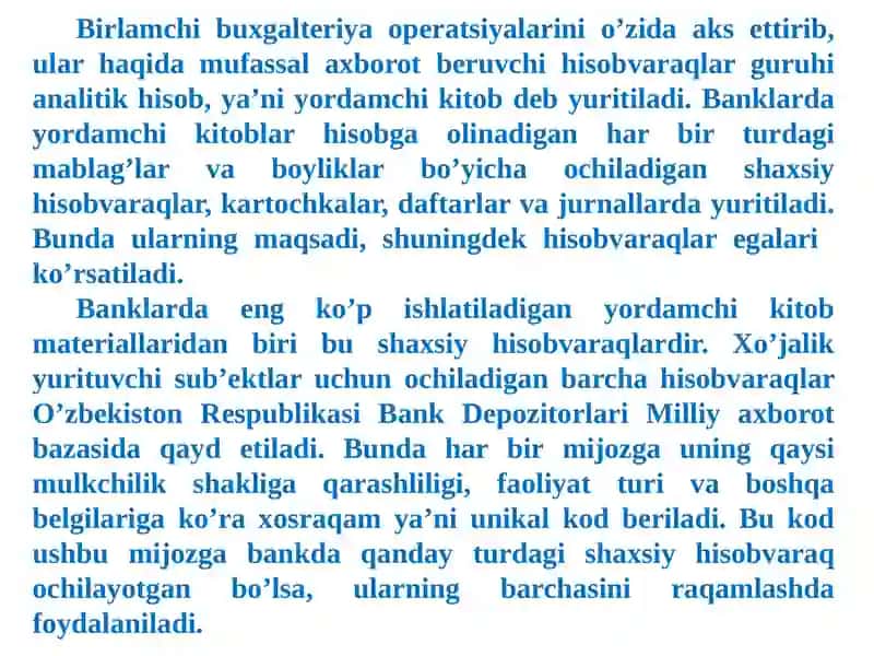 BANKLARDA BOSH VA YORDAMCHI KITOBLAR 4