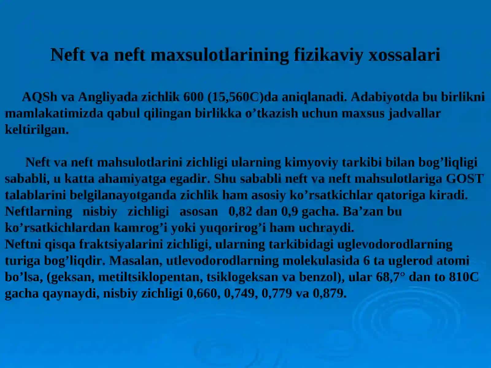 Neft va tabiiy gaz mahsulotlarining xossalari 4