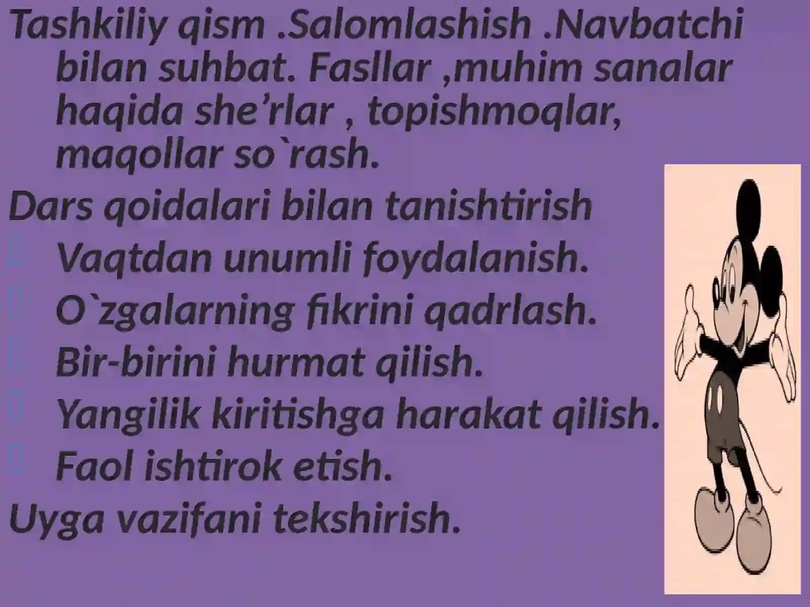 Savod fanidan 1 soatlik dars ishlanmasi 4