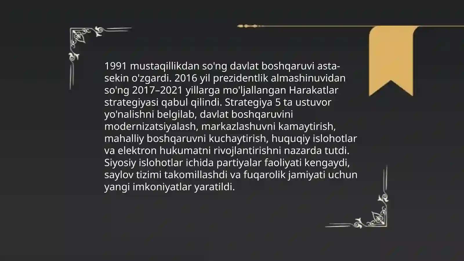 Mustaqillik yillarda O'zbekiston rivojlanishi 4