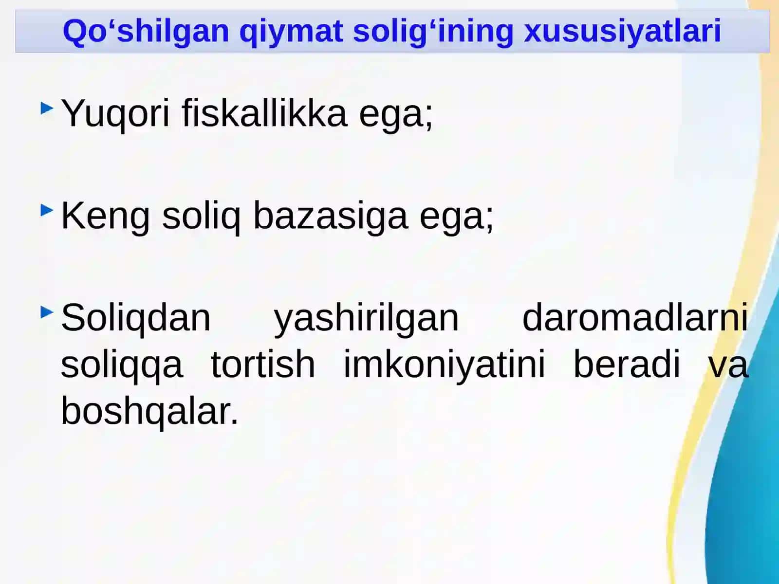 QO‘SHILGAN QIYMAT SOLIG‘I 4