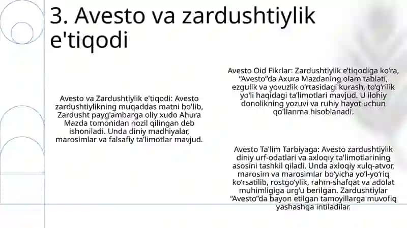 Avestoda Ta'lim Tarbiyaga Oid Fikrlar 4