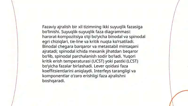 Suyuqliklarning suyuqliklarda erishi 4