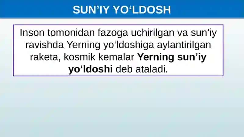 YERNING SUN’IY YO‘LDOSHLARI 4
