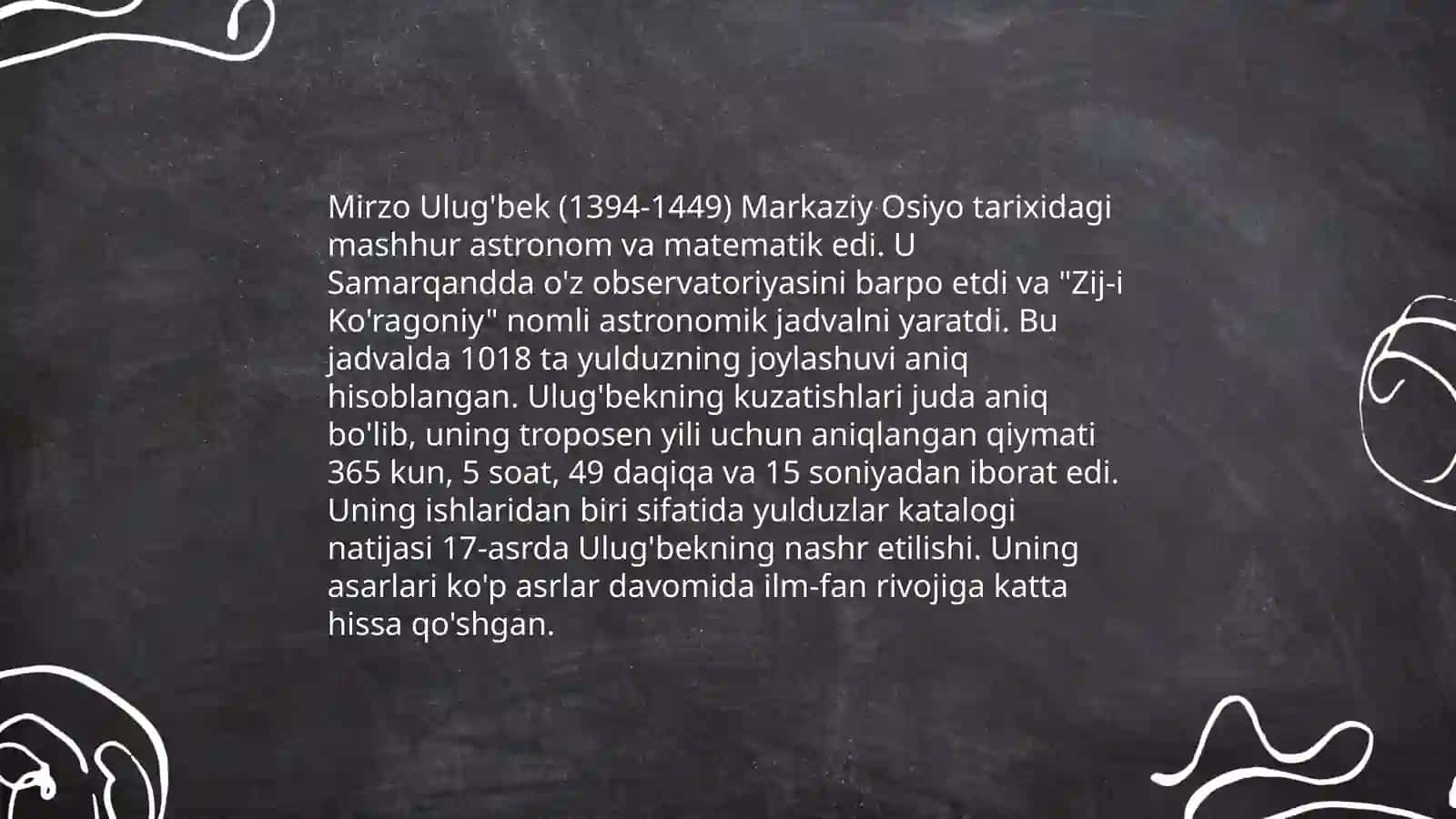Mirzo Ulug'bekning hayoti va tarjimai holi 4