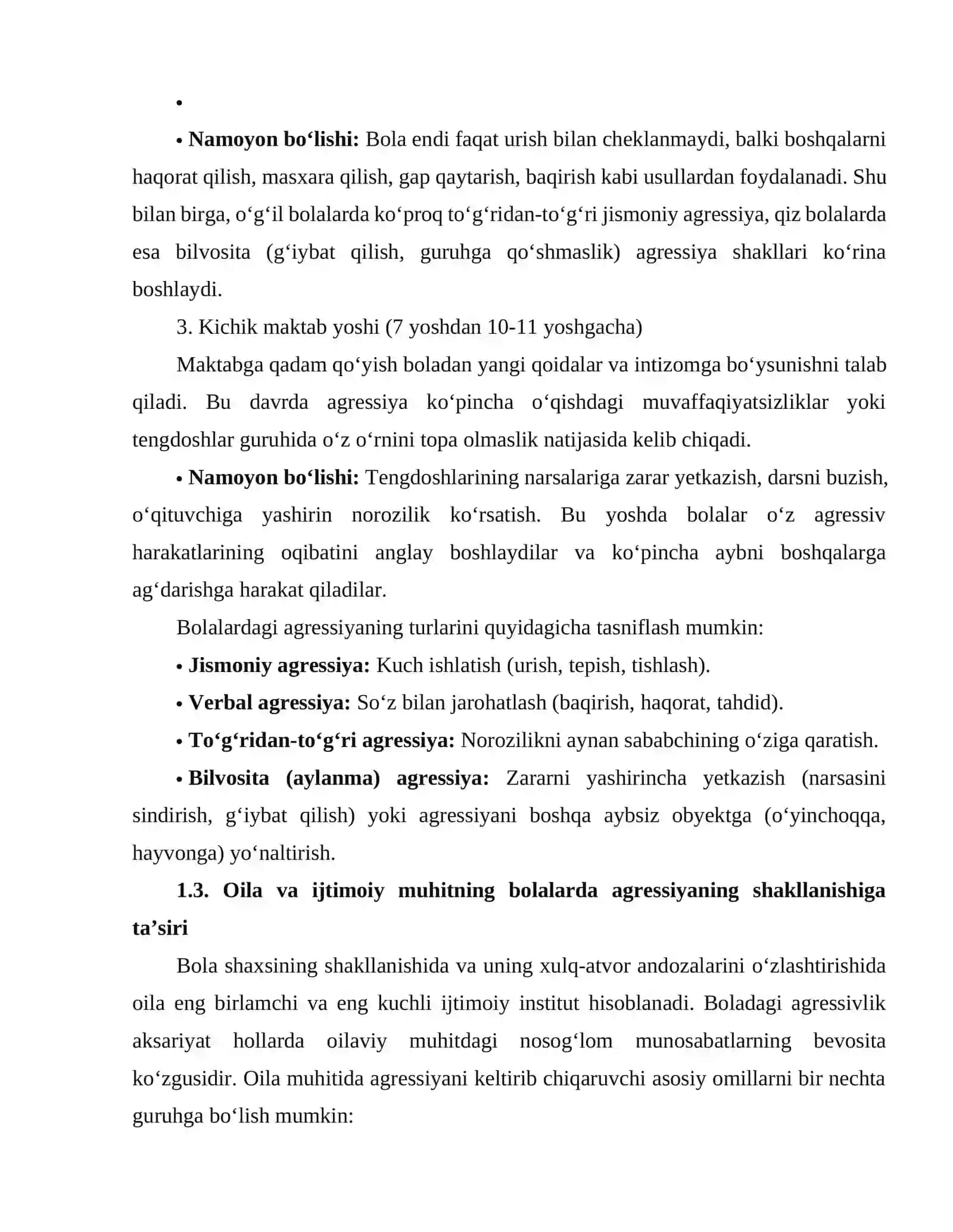 BOLALARDA AGRESSIV XULQ-ATVOR VA UNING PSIXOLOGIK SABABLARI 4