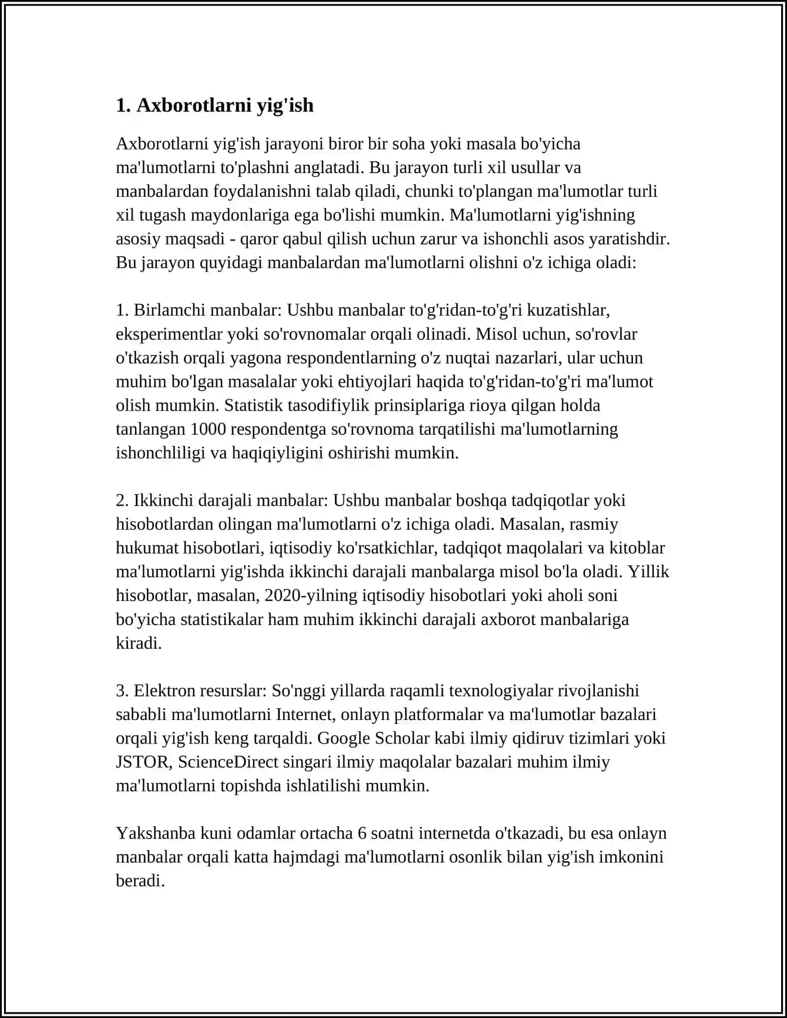 MA'LUMOTLARNI IFODALASH BOSQICHLARI 4