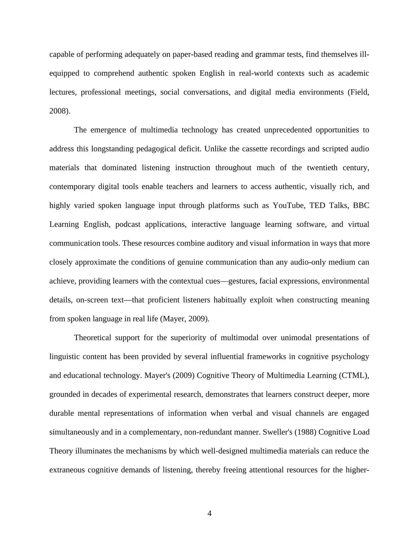 THE USE OF MULTIMEDIA TECHNOLOGY IN TEACHING LISTENING SKILLS 4