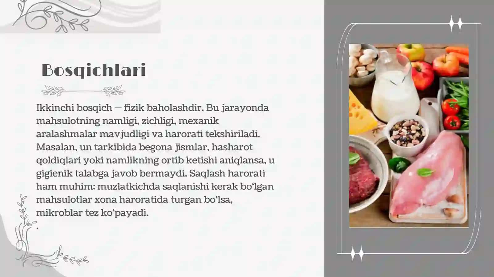 Ovqat mahsulotlarining sifatini gigienik baholash 4