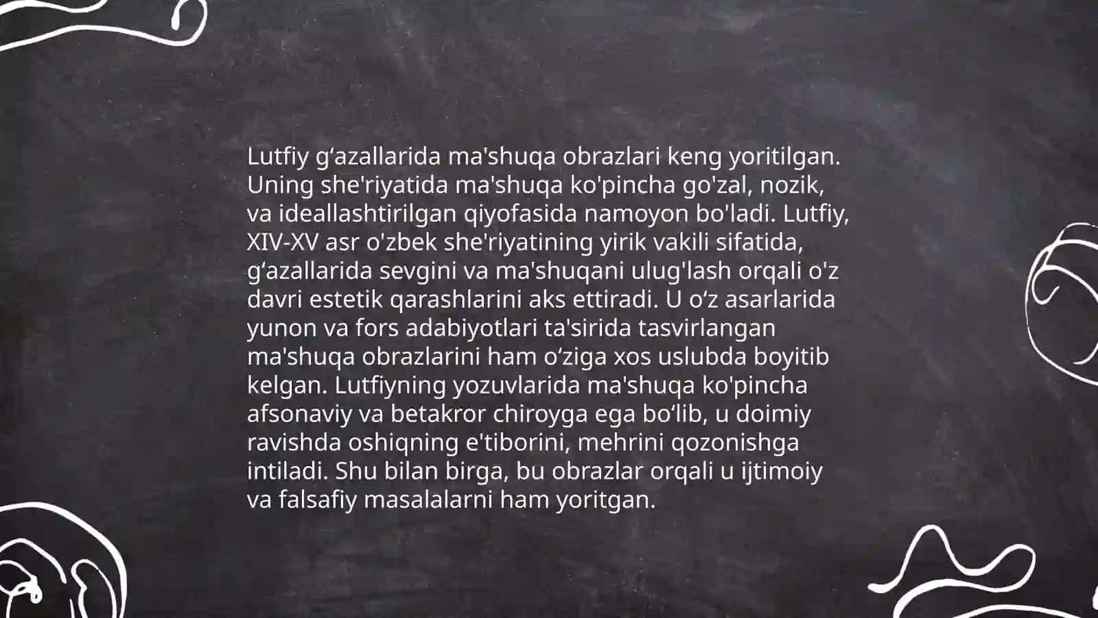 Lutfiy lirikasi gʻazallar tahlili 4