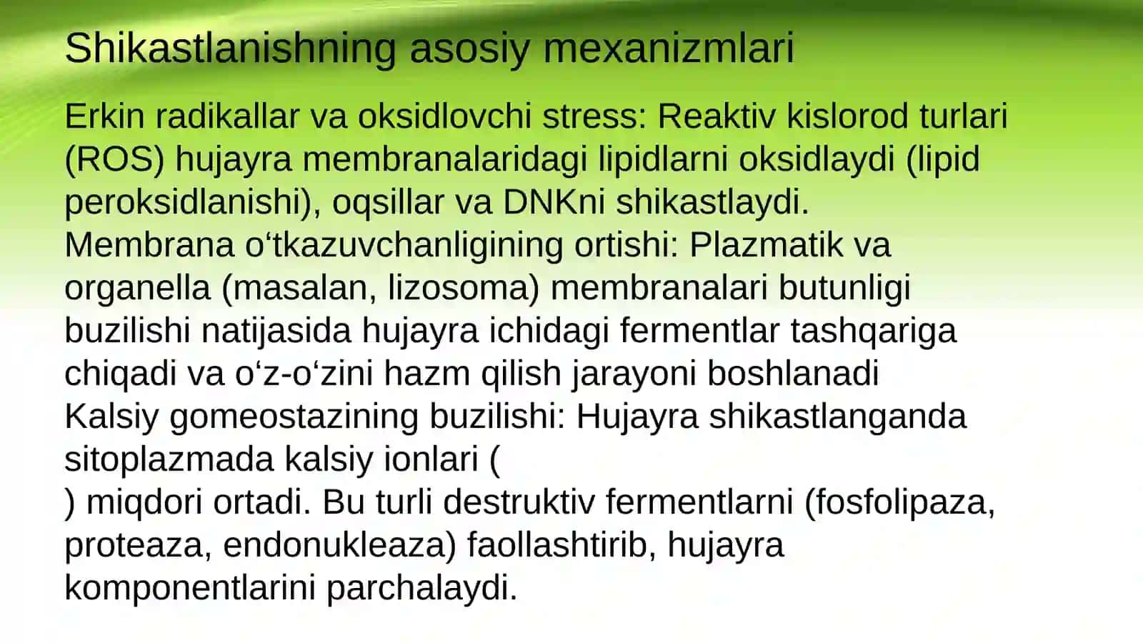 Hujayra shikastlanishida hujayralararo munosabatlarning buzilishlari 4
