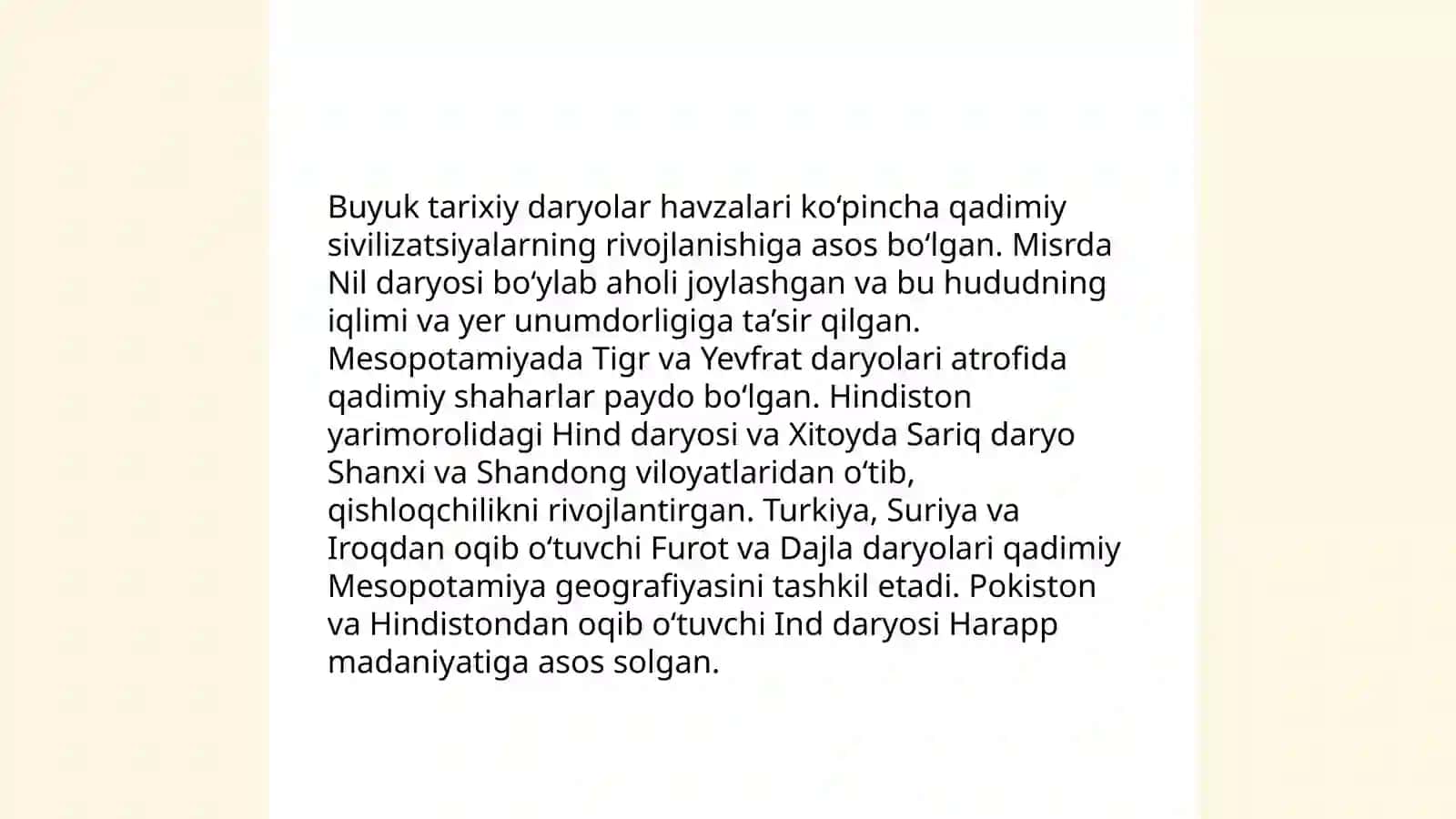 Buyuk tarixiy daryolar havzasidagi sugʻorma dehqonchilik sivilizatsiyasi 4