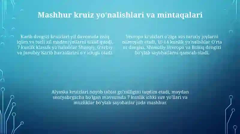 Kruiz kemalar yunalishlari 4