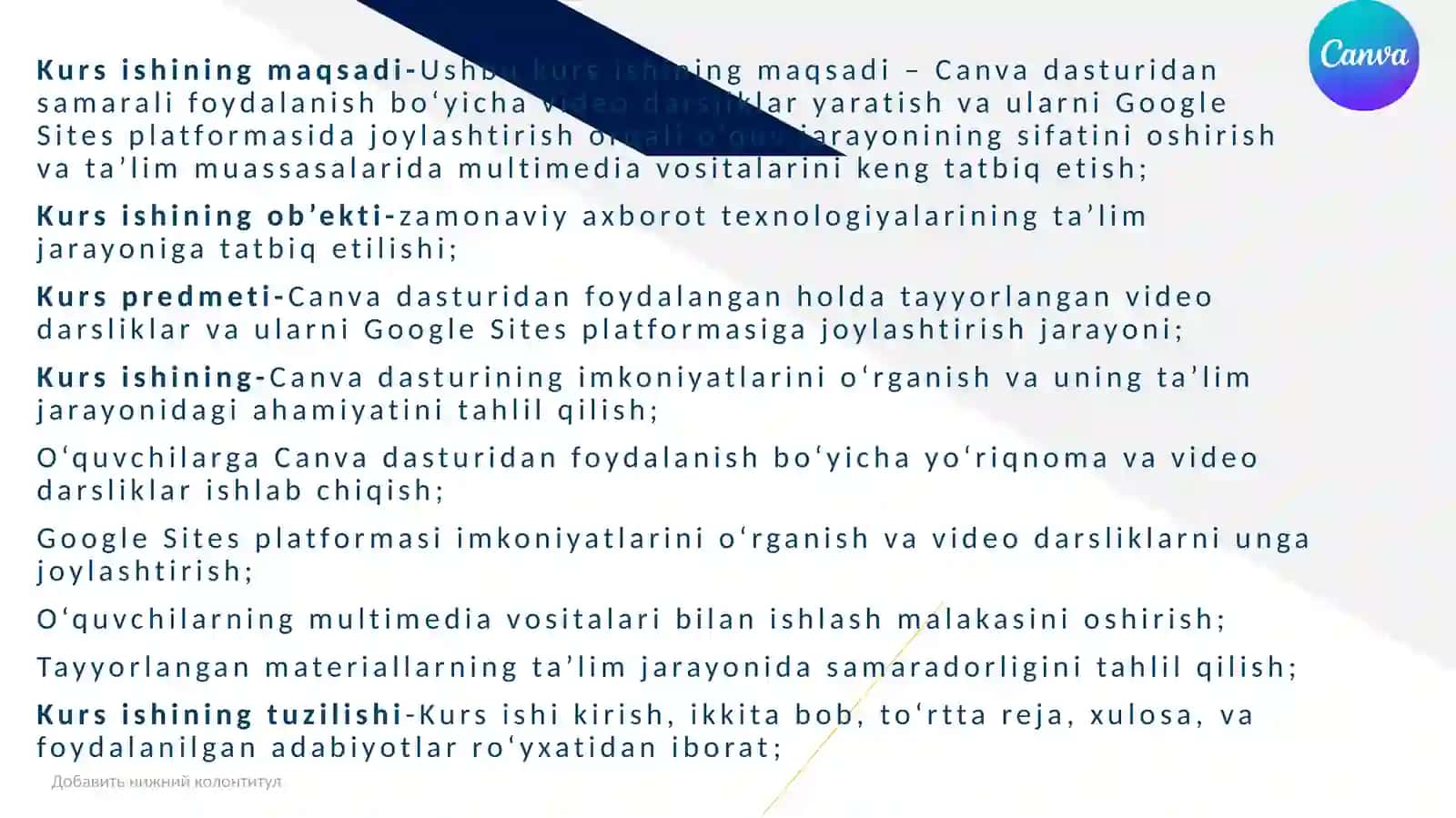ELEKTRON TA’LIM RESURSLARI YARATISH TEXNALOGIYALARI 4