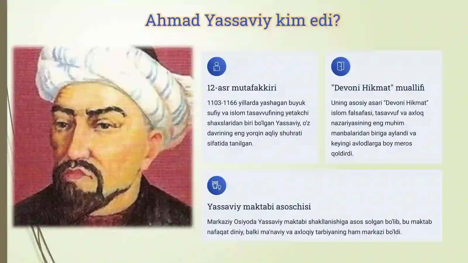 Ahmad Yassaviyning umumiy pedagogik qarashlari 4