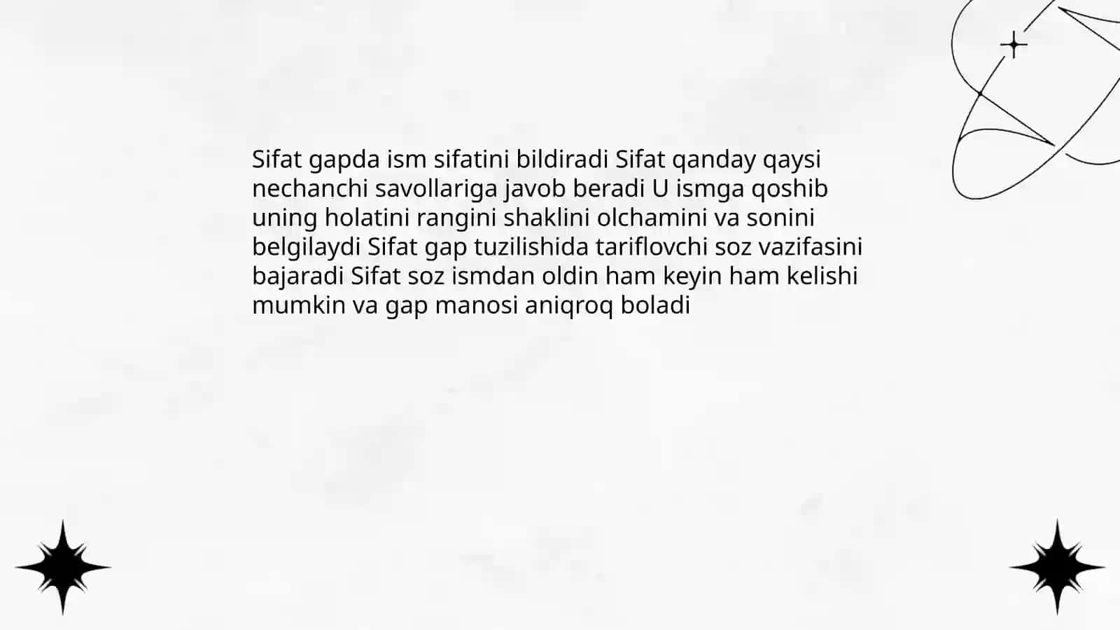 4 sinf uchun sifat soz turkumi 4