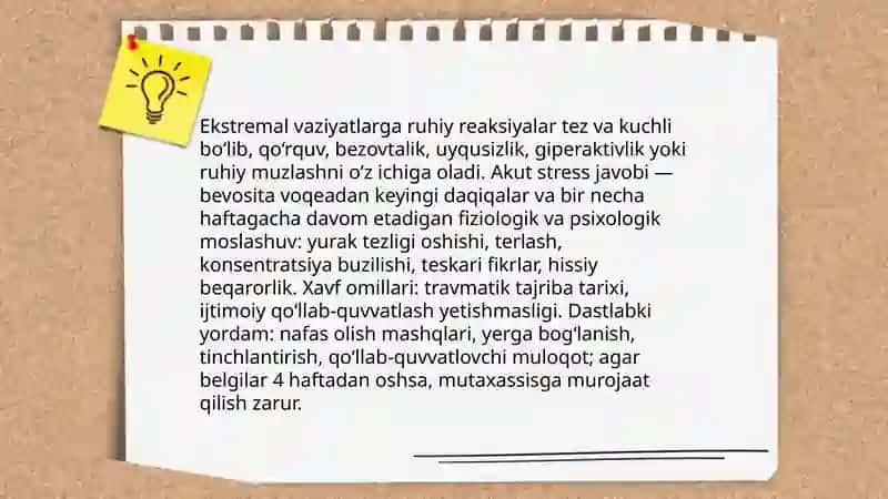 Ekstremal vaziyatlarni psixikaga ta’siri 4