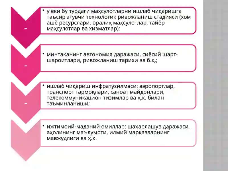 МИНТАҚАВИЙ ИҚТИСОДИЙ СИЁСАТ 4