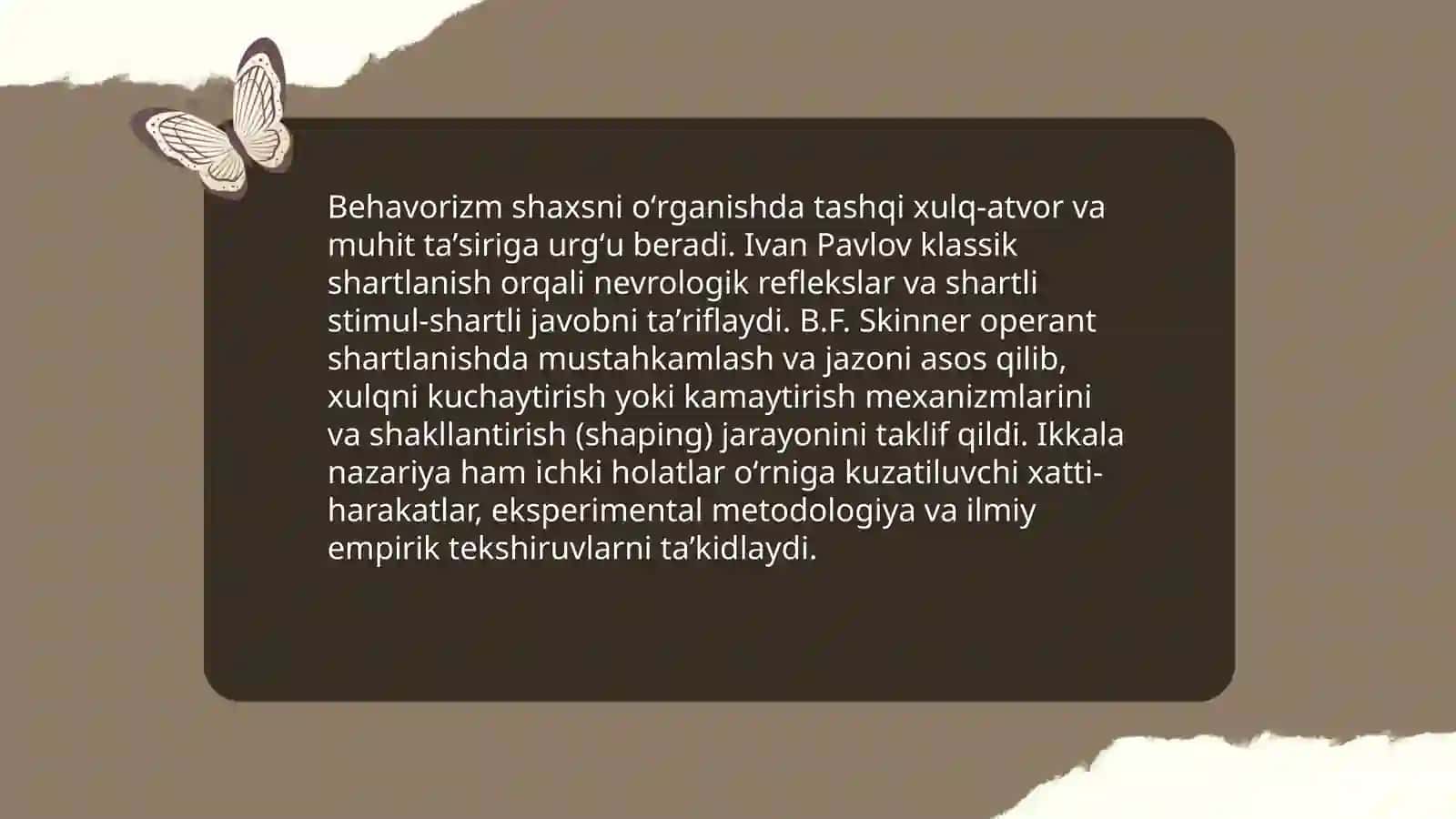 Psixologiyada shaxsning oʻrganishlar nazariyasi 4