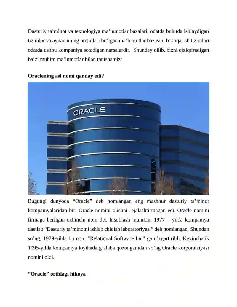 Oracle kompaniyasi 4