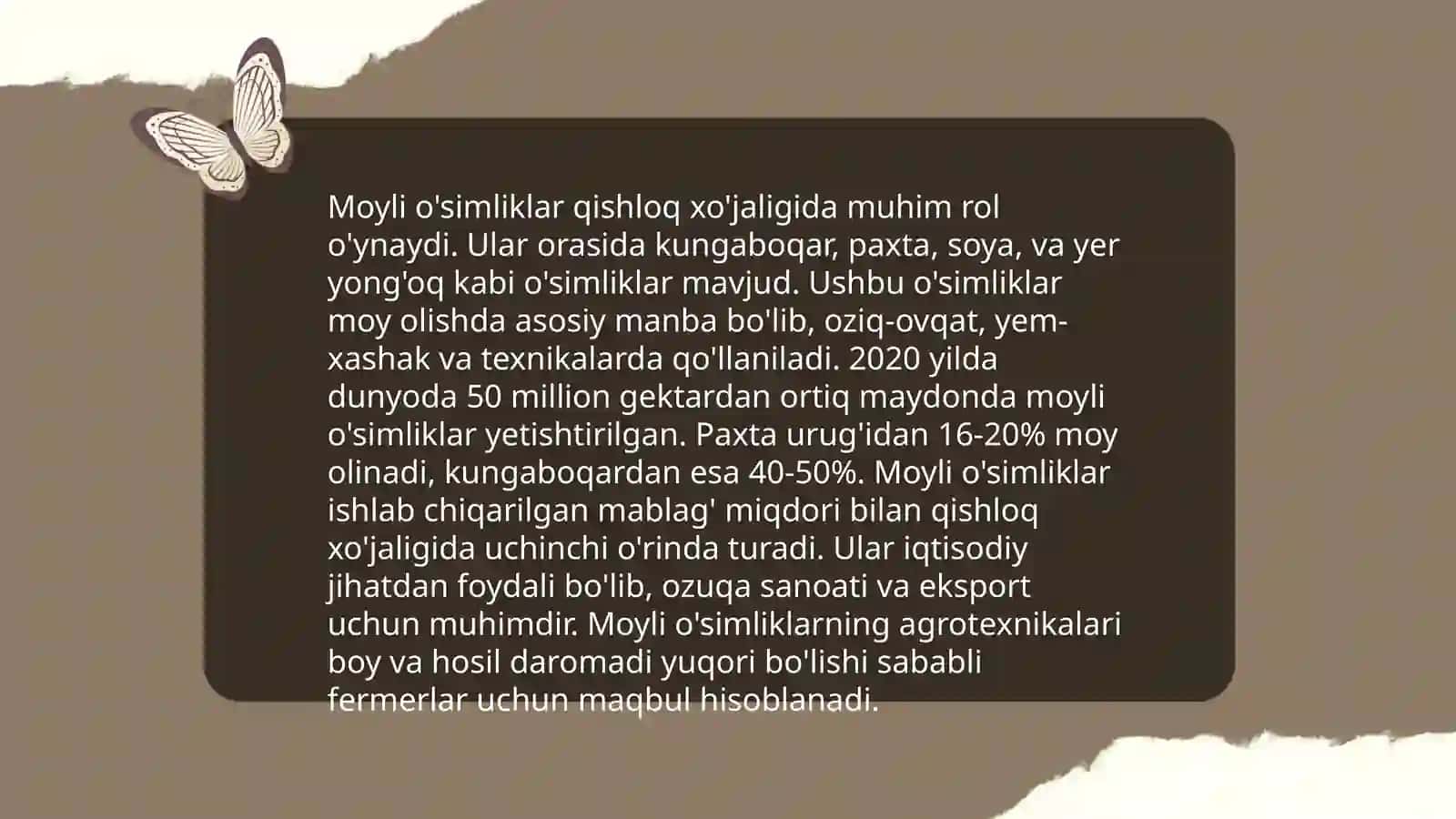Moyli va efir moyli oʻsimliklar 4