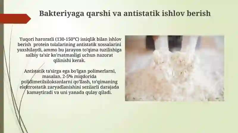 Oqsil tolali materiallarni pardozlashga tayyorlash 4
