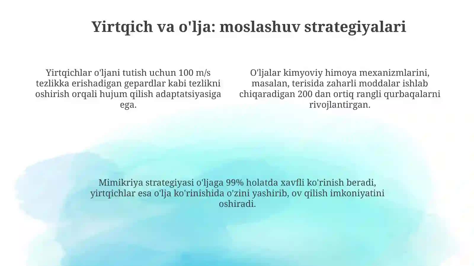 Moddalarning o'zarota'siri va ekologik ahamiyati 4