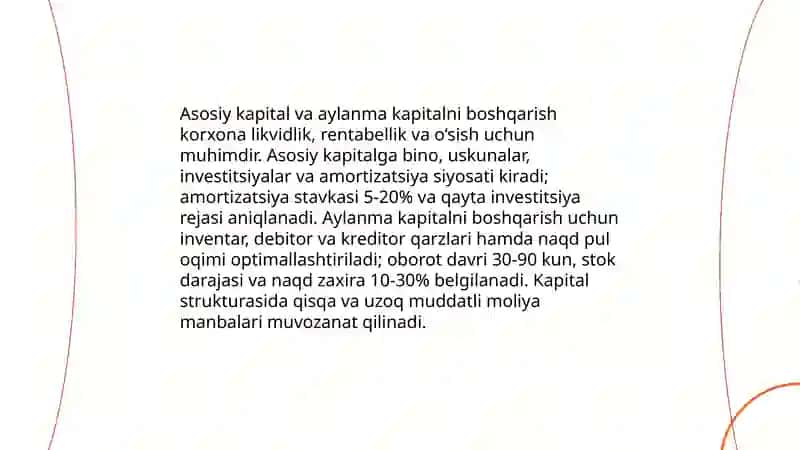 Tadbirkorlik kapitali va moliya manbalari 4