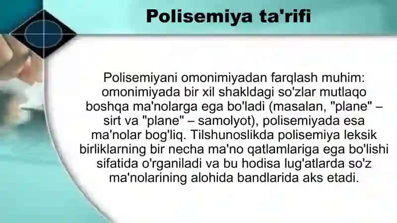 Terminologiya tizimida polisemiya 4