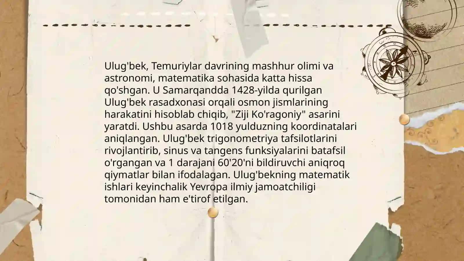 Mirzo Uluģbekning matematikaga qòshgan hissasi 4