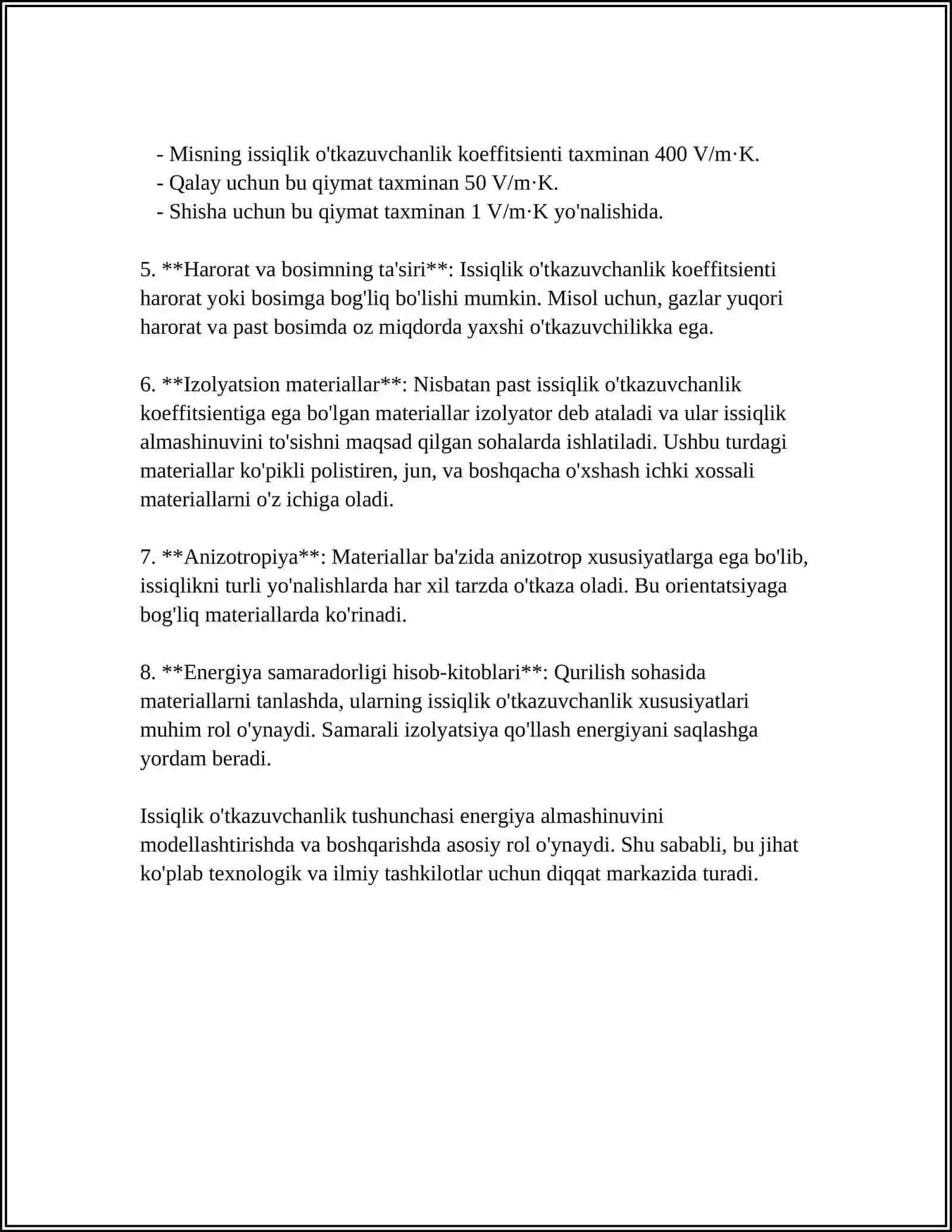 ISSIQLIK O'TKAZUVCHANLIK 4