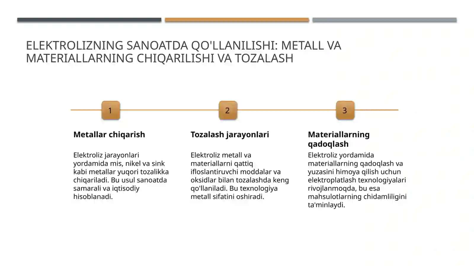 Elektroliz jarayonining sanoatdagi qo'llanilishi 4