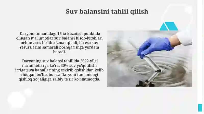 Daryoni suv sathi rejimi va uni kuzatish 4